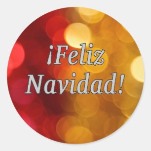 Feliz Navidad! God jul på spanska wf Runt Klistermärke