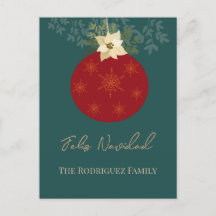 Feliz Navidad-God jul Red Ornament Helgdag