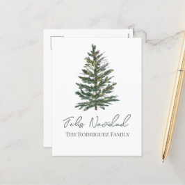 Feliz Navidad-God jul Träd och Ljus Helg Vykort