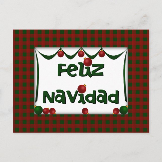 Feliz Navidad - god jul - vykort (Framsida)