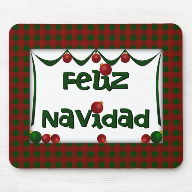 Feliz Navidad - god julhelgdag Mousepad Musmatta (Framsidan)