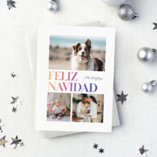 Feliz Navidad Gradient Headline Helgdag Card Julkort