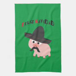 Feliz Navidad! Gris Kökshandduk