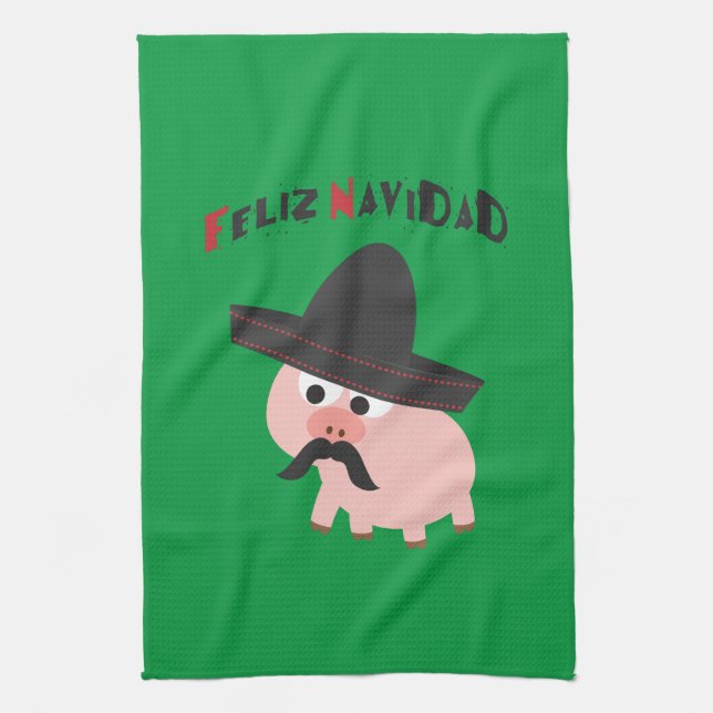 Feliz Navidad! Gris Kökshandduk (Vertikal)