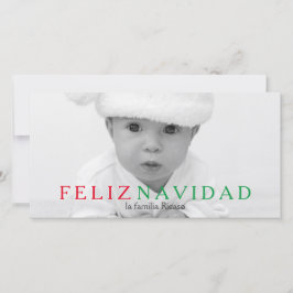 Feliz Navidad Grönt Red Typography jul Julkort