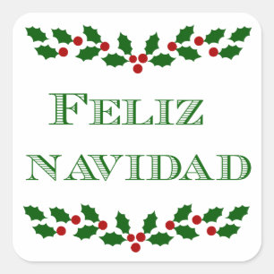 Feliz Navidad- Grönt typsnitt- klistermärken