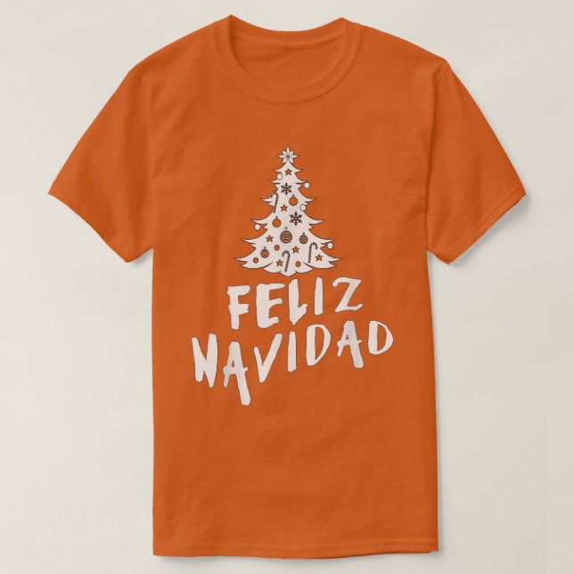 Feliz Navidad Happy Christmas in Spanish  T Shirt (Design framsida)