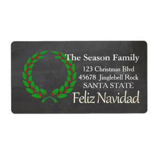 Feliz Navidad Helgdag Address Label Fraktsedel