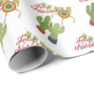 Feliz Navidad helgdag dekorerade cactus Presentpapper