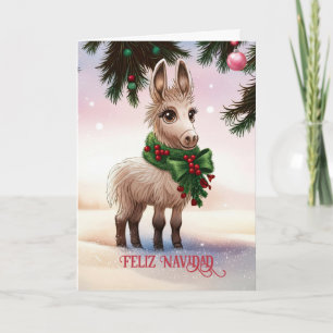Feliz Navidad Helgdag jul Cute Donkey Burro Kort