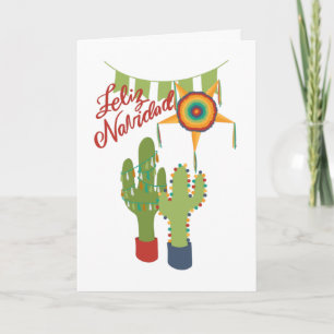 Feliz Navidad helgdag kort med dekorerade kaktus