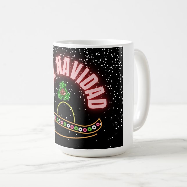 Feliz Navidad Helgdag Neon Kaffemugg (Framsida höger)