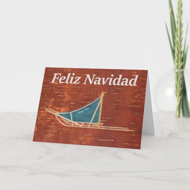 Feliz Navidad - Hund Sled Helgkort (Framsida)