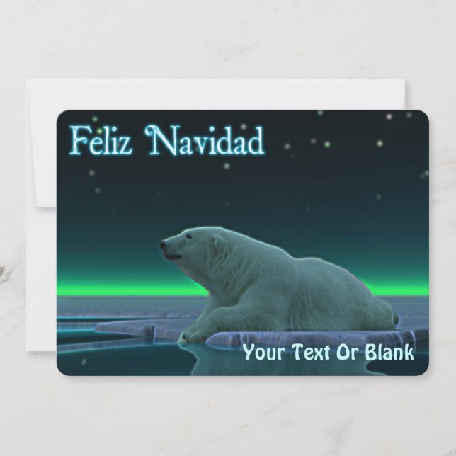 Feliz Navidad - Ice Kant Polar Bear Julkort (Framsida)
