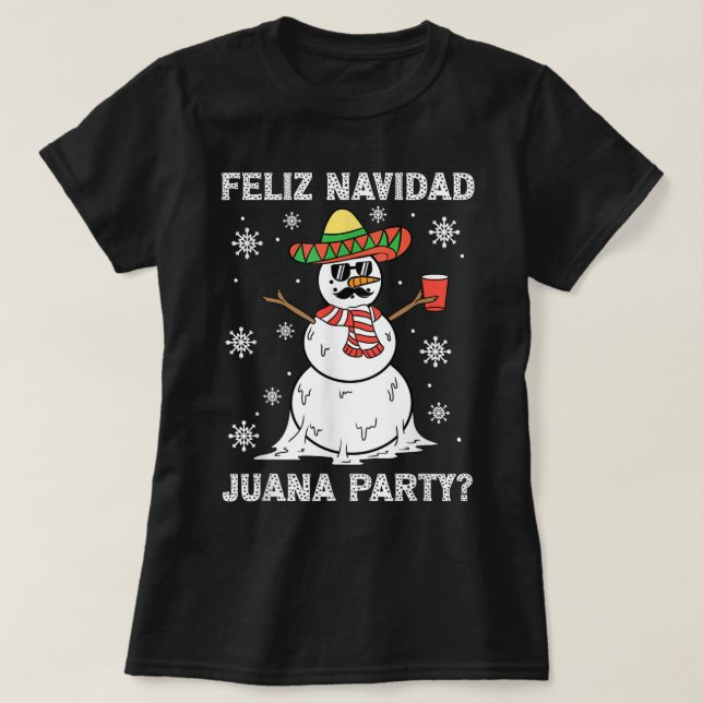 Feliz Navidad Juana Party Coola Gifts Mexican Funn T Shirt (Design framsida)