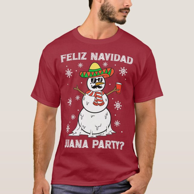 Feliz Navidad Juana Party Coola Gifts Mexican T Shirt (Framsida)