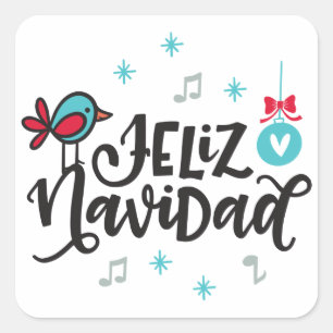Feliz Navidad, jul Fyrkantigt Klistermärke