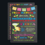 Feliz Navidad jul Mistletoe och Margaritas Inbjudningar<br><div class="desc">Chalkboard Feliz Navidad jul Mistletoe och Margaritas Bjuder med roligt typografi. Med papel picado banner,  holly,  taco och Margarita. Underbar för alla mexikanska julhelgar i Firande.</div>