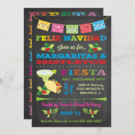 Feliz Navidad jul Mistletoe och Margaritas Inbjudningar