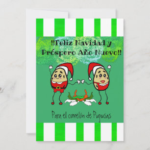 Feliz Navidad jul para el Comelón Pupusas Julkort