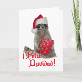 Feliz Navidad - jul Raccoon Bandit Helgkort