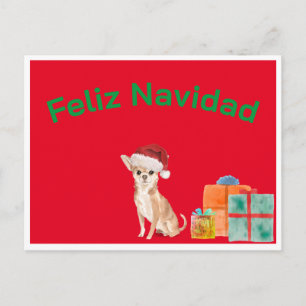 Feliz Navidad jul Red Chihuahua Hund Vykort