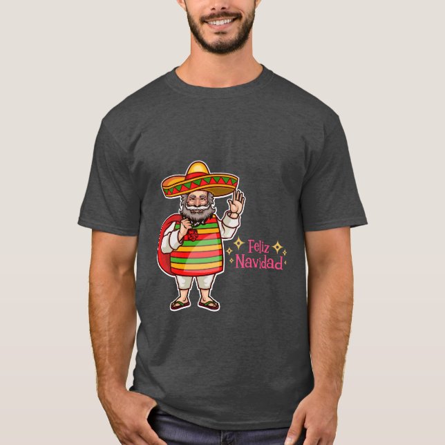 Feliz Navidad jul Shirt T Shirt (Framsida)