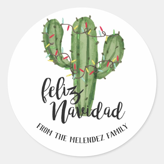Feliz Navidad jul Sticker Runt Klistermärke (Framsida)