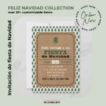 FELIZ NAVIDAD Julgran Fiesta-inbjudningar