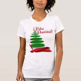 Feliz Navidad - Julgran med Red Ribbon Tee Shirt
