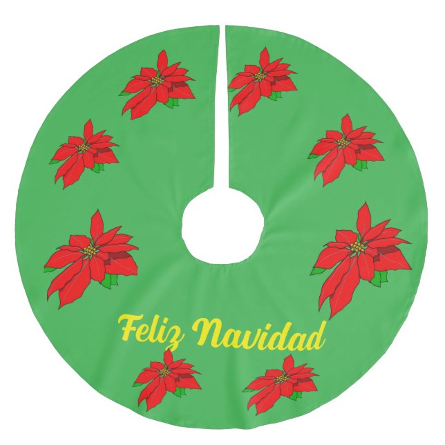 Feliz Navidad Julgran Skirt Julgransmatta Borstad Polyester (Framsidan)