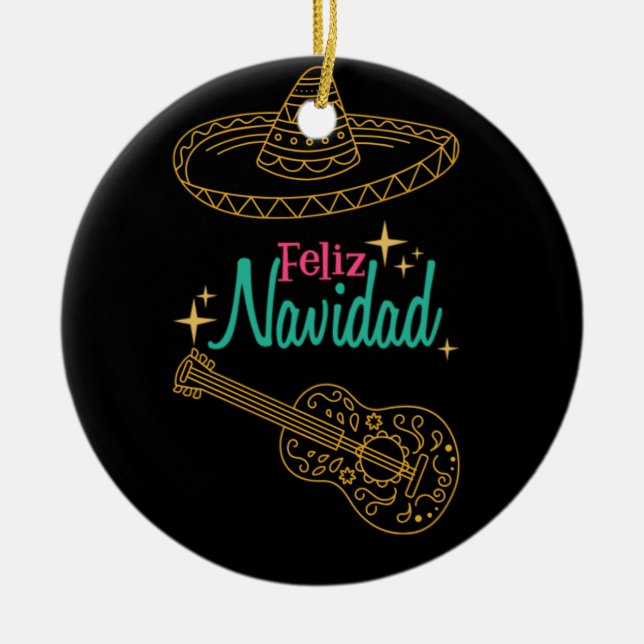feliz navidad julgransprydnad keramik (Framsidan)