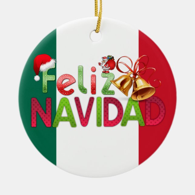 Feliz Navidad Julgransprydnad Keramik (Framsidan)