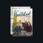 Feliz Navidad-julkort - Beach Julkort<br><div class="desc">Det vackra Beach-temat Feliz Navidad-julkortet med tvåspråkigt budskap på baksidan.</div>