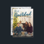 Feliz Navidad-julkort - Beach Julkort<br><div class="desc">Det vackra Beach-temat Feliz Navidad-julkortet med tvåspråkigt budskap på baksidan.</div>