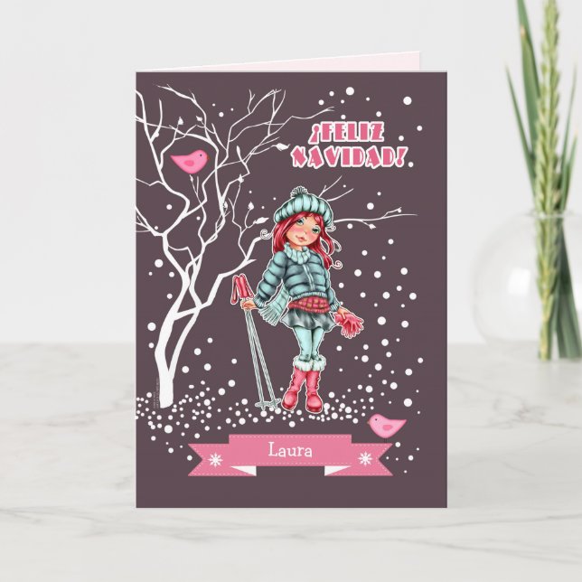 Feliz Navidad. Julkort på spanska Helgkort (Framsida)