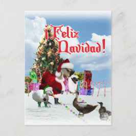 Feliz Navidad - jultomten Goose w/Anka Helg Vykort