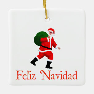 Feliz Navidad - Jultomten Julgransprydnad Keramik
