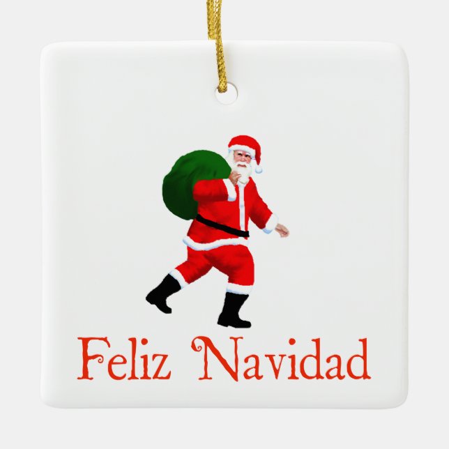 Feliz Navidad - Jultomten Julgransprydnad Keramik (Framsida)