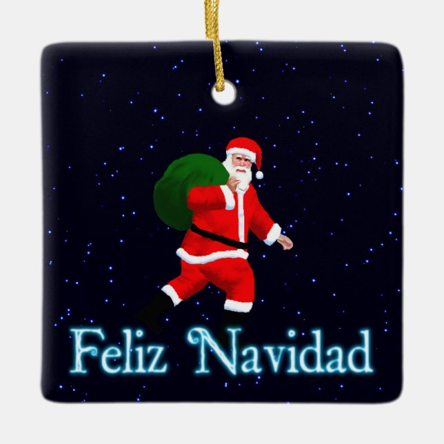 Feliz Navidad - Jultomten Julgransprydnad Keramik (Framsida)