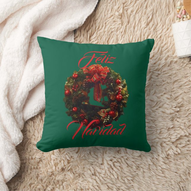 "Feliz Navidad" Kastkudde Kudde (Filt)