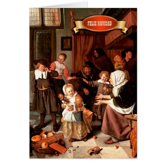 Feliz Navidad. Konstnärliga spanska julkort Hälsningskort (Framsidan)