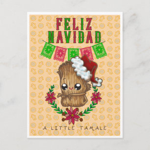 Feliz Navidad-Little Tamale (gult) Vykort