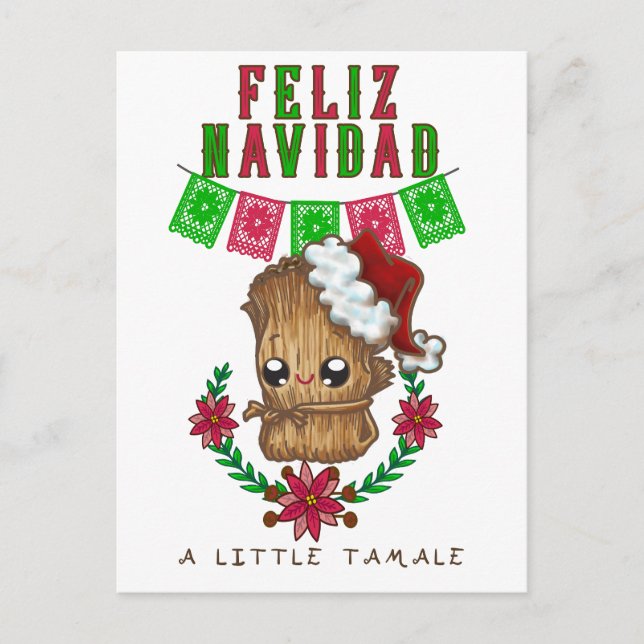 Feliz Navidad - Little Tamale Spain/English Text Vykort (Framsida)
