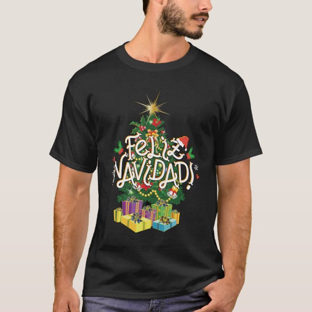 Feliz Navidad Manar Black Shirt T (Framsida)