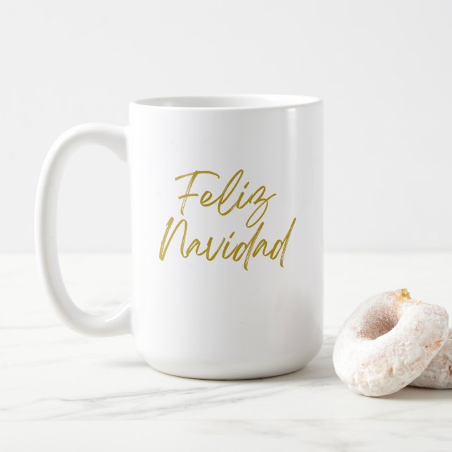 Feliz Navidad-meddelande Kaffemugg (Med munk)