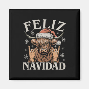 Feliz Navidad Meme Emo Cow Funny Meme jul Magnet