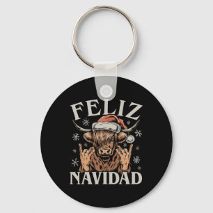 Feliz Navidad Meme Emo Cow Funny Meme jul Nyckelring