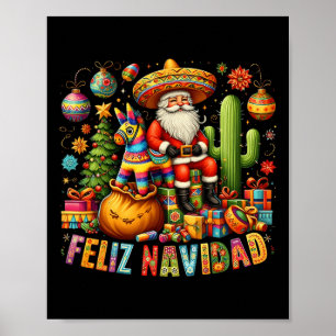 Feliz Navidad Mexican Funny jultomten Festiv Poster