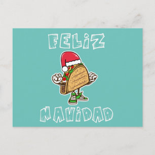 Feliz Navidad Mexican Santa Taco Vykort